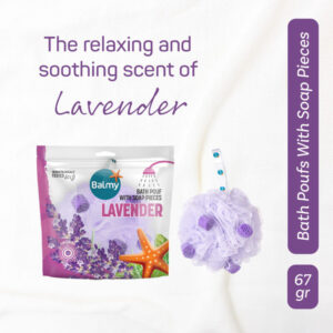 Bath Pouf With Soap Pieces – Lavender