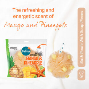 Bath Pouf With Soap Pieces – Mango & Pineapple