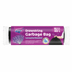 MEDIUM SIZE PREMIUM DRAWSTRING LAVENDER SCENTED GARBAGE BAG 15 PCS