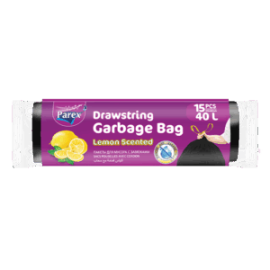 MEDIUM SIZE PREMIUM DRAWSTRING LEMON SCENTED GARBAGE BAG 15 PCS